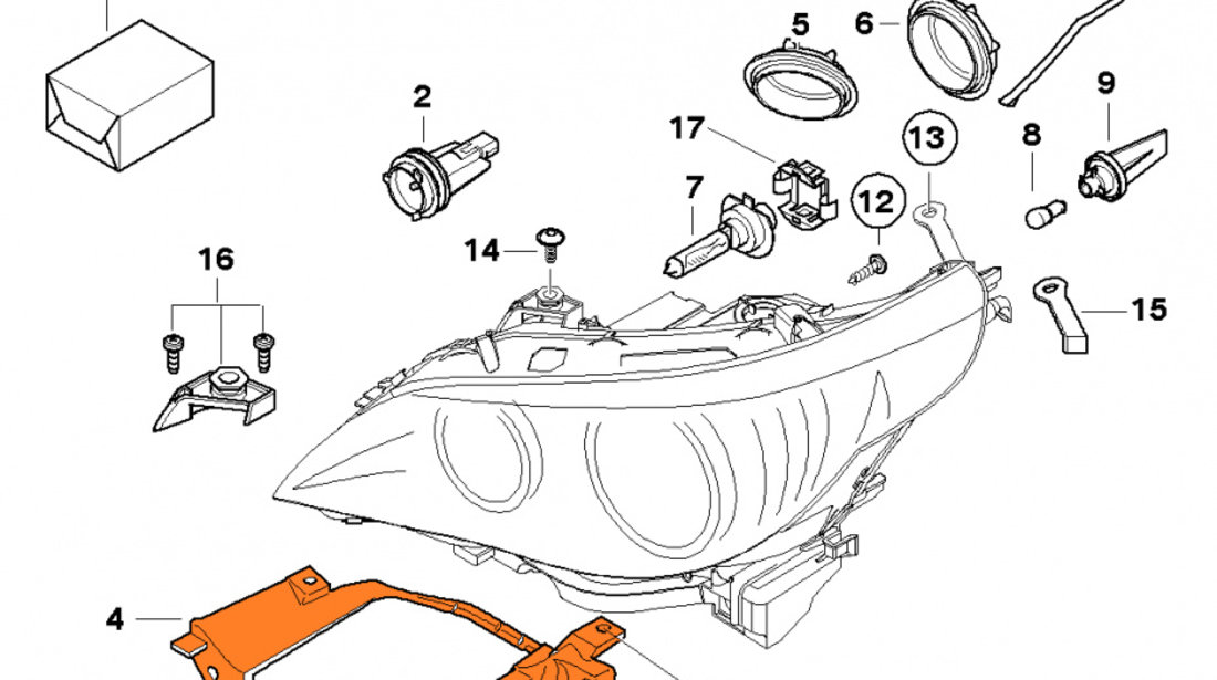 Suport Far Dreapta Oe Bmw Seria 5 E61 2003-2010 63126936090