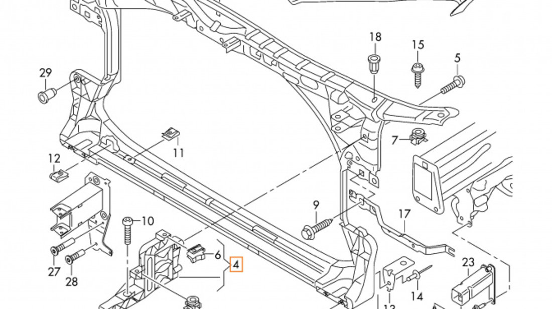 Suport Far Stanga Oe Audi A6 C7 2010-2018 4G0805607