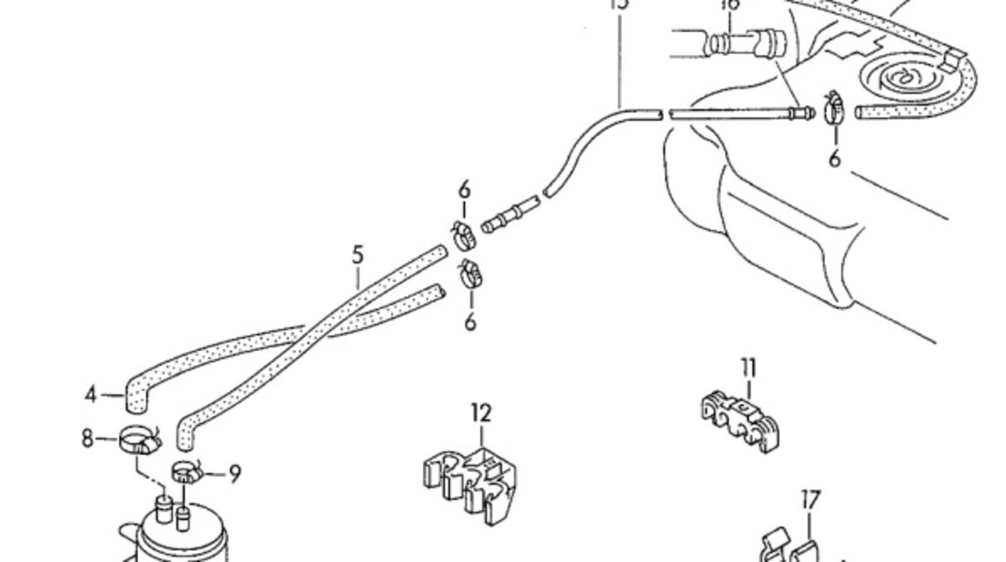 Suport filtru benzina Skoda Octavia (1U) Berlina 1999 1.8 Turbo SKODA OCTAVIA [ 1959 - 1971 ] OEM 1H0201827