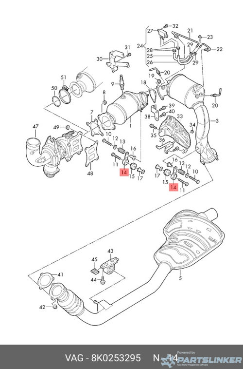 Suport filtru de particule Audi A4 B8 (8K) Avant 2011 2.0 TDI OEM 8K0253295