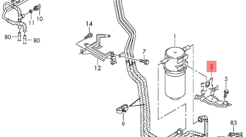 Suport filtru motorinaVolkswagen Amarok 2H 2014 2015 OEM 2H0131563G