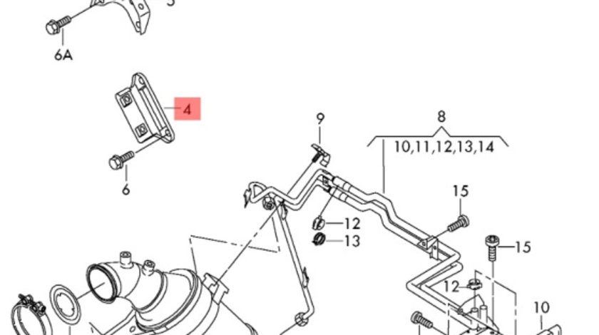 Suport filtru particule Volkswagen Amarok 2H 2014 2015 OEM 2H0253128C