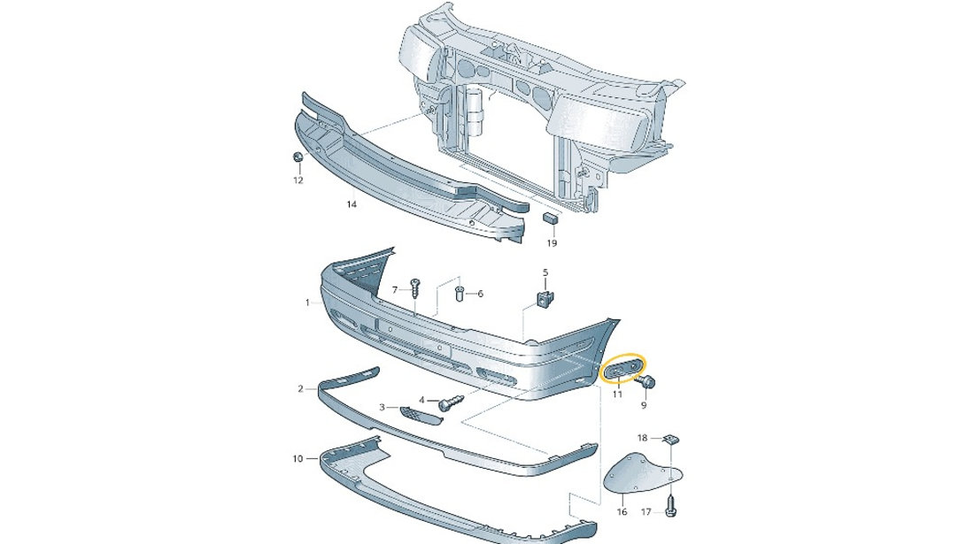 Suport lateral bara fata Skoda Octavia 1997-2010 NOU 1U0807193C