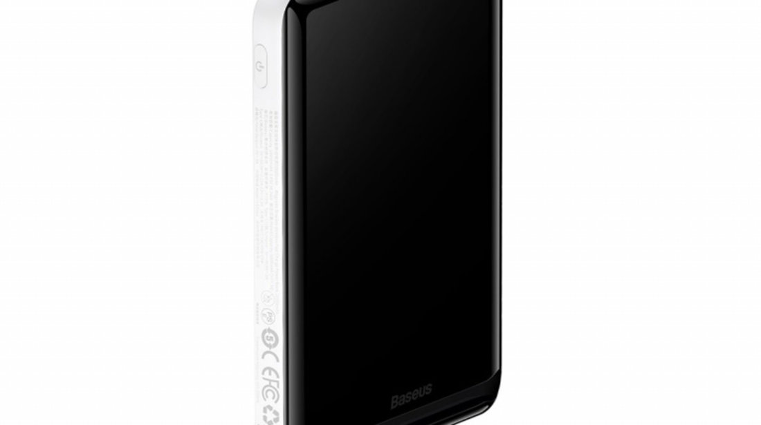 Suport Magnetic Baseus Powerbank Cu încărcare Fără Fir MagSafe 10000mAh 20W Overseas Edition Alb (PPCX000202) + USB Tip C Seria Baseus Xiaobai 60W 0,5m