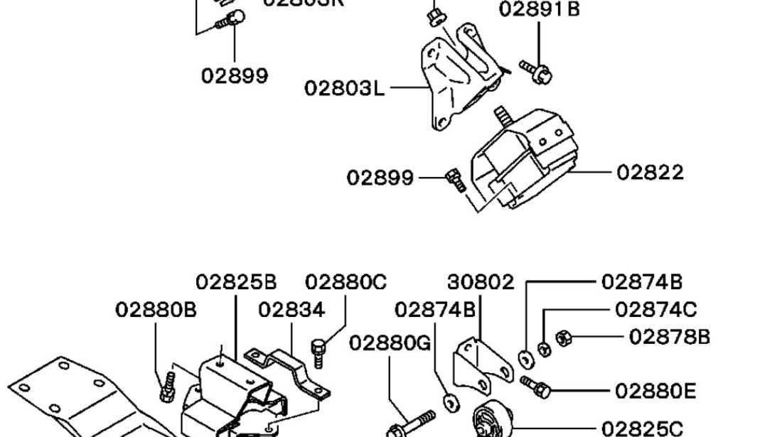 Suport motor 2,5 TD spre cutia de viteza Mitsubishi Pajero II (poz.02825C) YAMATO MB581845