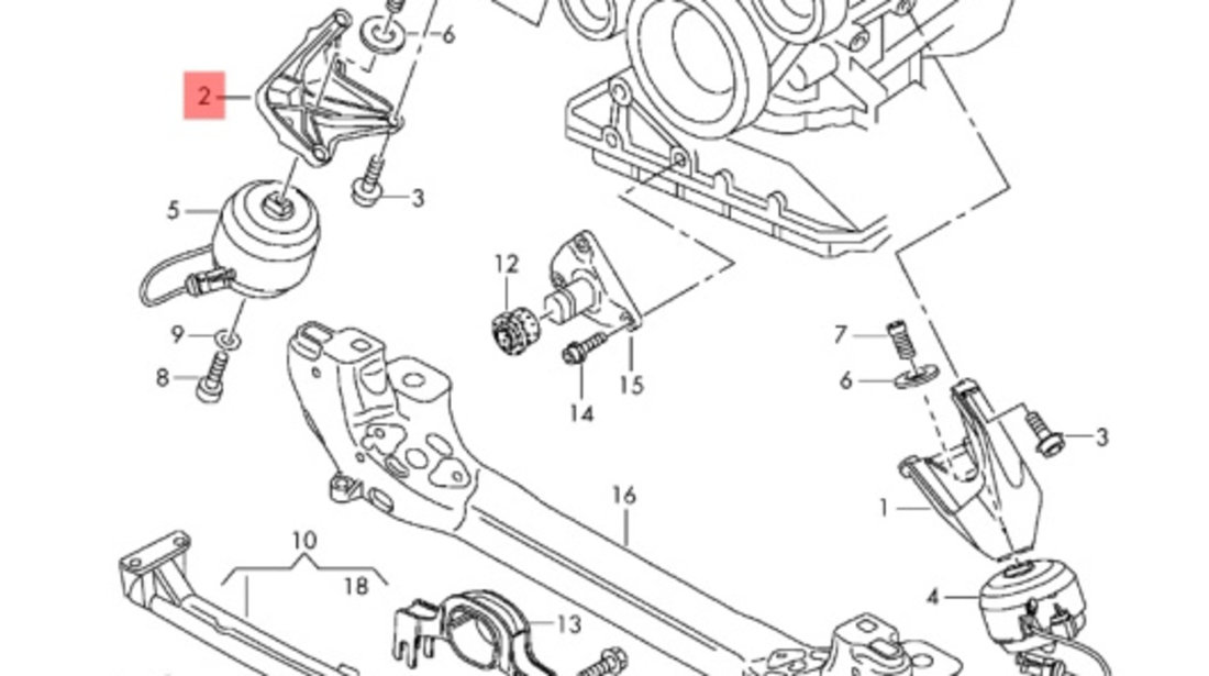 Suport motor Audi A8 D3 2006 ASB OEM 4E0199308BG