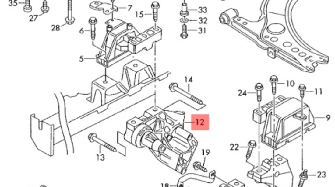 Suport motor stanga Volkswagen Golf 4 (1J1) Hatchback 2001 OEM 036199275E