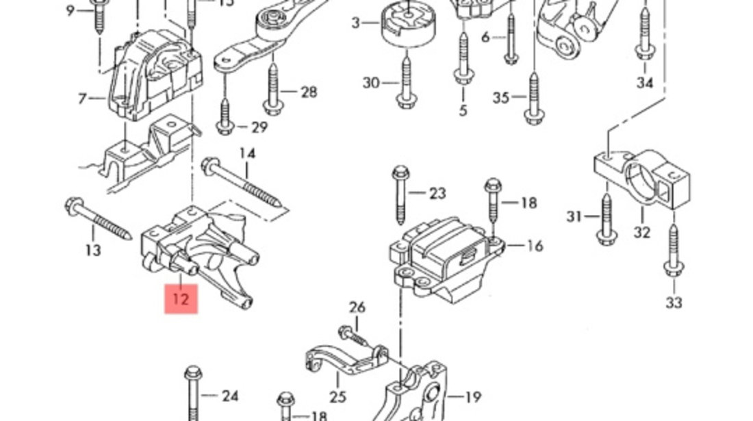 Suport motor​ Volkswagen Caddy (2KB) 2006 1.9 TDI OEM 03G199207G