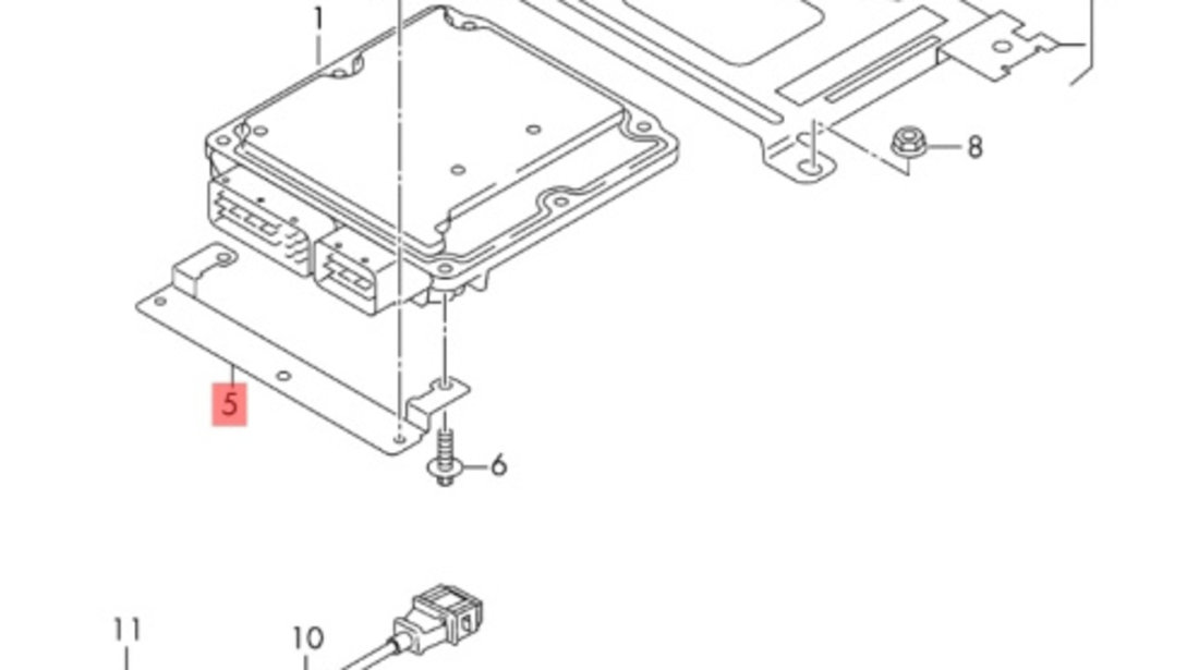 Suport mufa calculator motor Volkswagen Amarok 2H 2015 2016 OEM 6Q0907269B