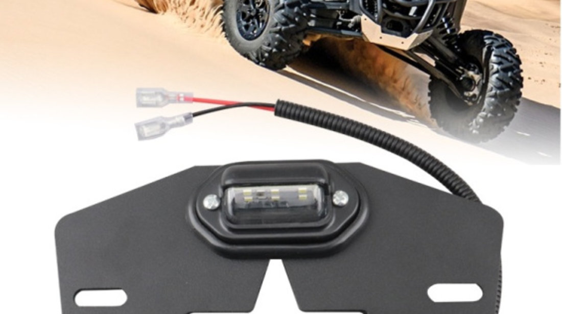 Suport Numar Inmatriculare Cu Lampa Led Atv/utv Compatibil Maverick RZR-064