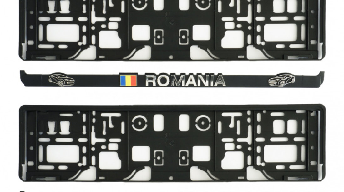 Suport Numar Inmatriculare Mega Drive Romania Set 2 Buc 45189