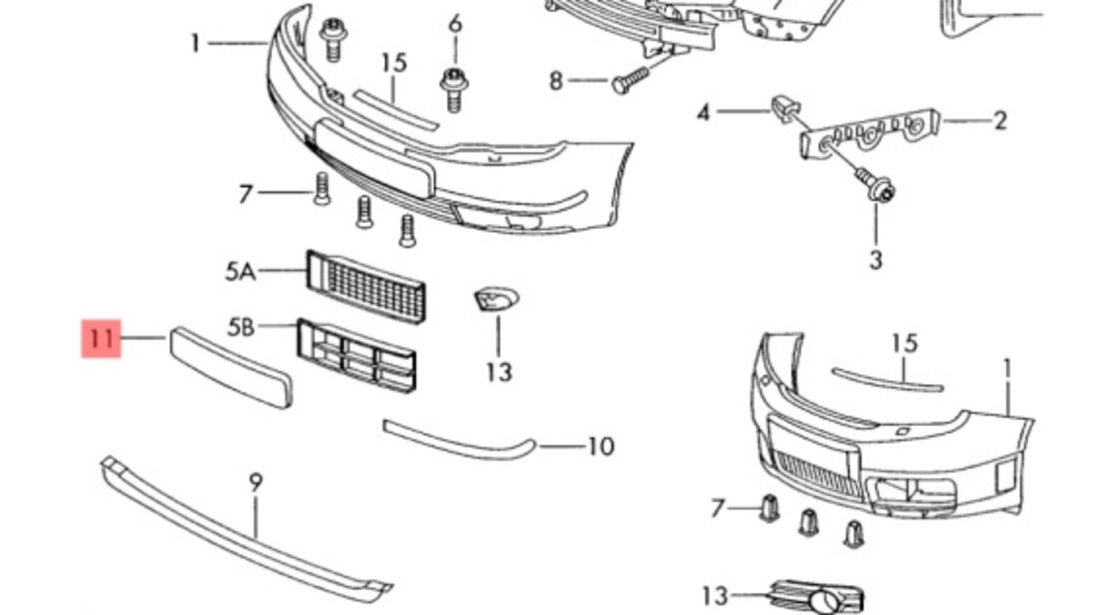 Suport numar inmatriculare SKODA FABIA (6Y2) [ 1999 - 2008 ] OEM 6Y0807287 6Y0 807 287