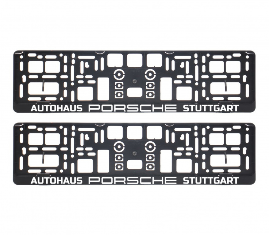 Suport Numar Negru Porsche Autohaus Stuttgart Set 2 Buc