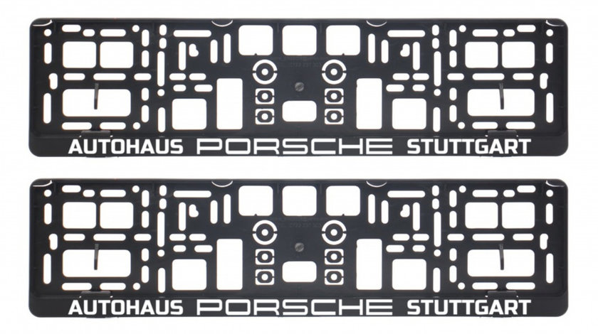 Suport Numar Negru Porsche Autohaus Stuttgart Set 2 Buc