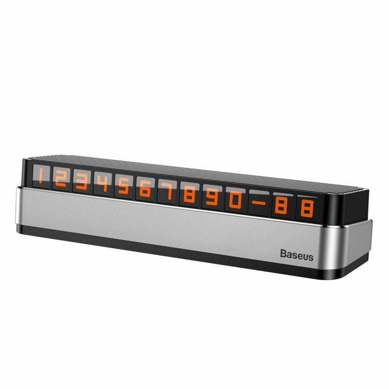 Suport Numar Telefon Pentru Parcare Baseus Moonlight Box Series Argintiu ACNUM-B0S