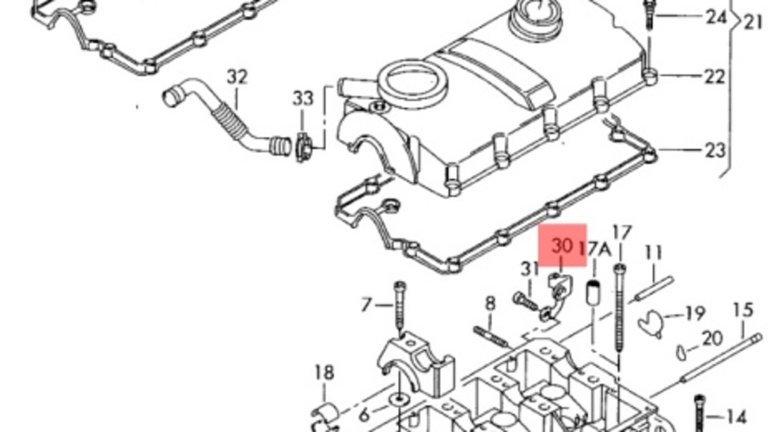 Suport ornament motor 2.0 TDI (E4) Volkswagen Passat 3C 2007 2008 OEM 03G103369A