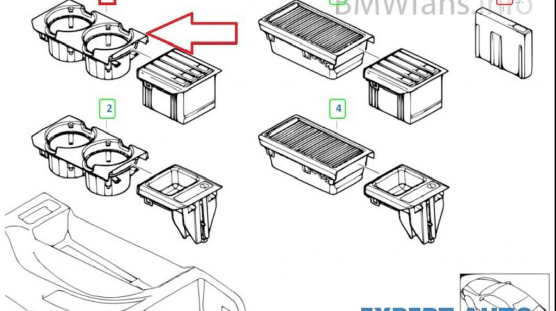 Suport pahare BMW Seria 3 (1998-2005) [E46] 51 16 8 217 953