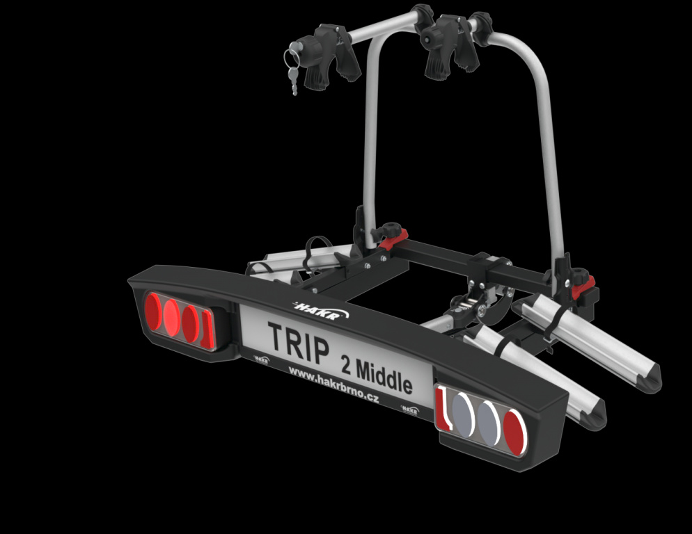 Suport pentru 2 biciclete cu prindere pe carligul de remorcare auto Hakr Trip 2 Middle