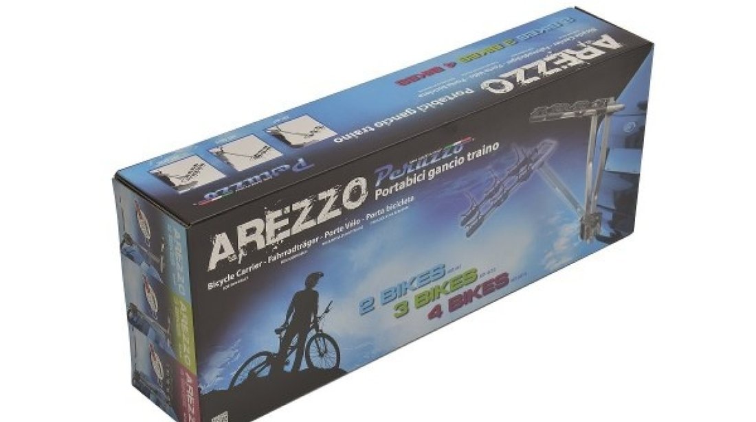Suport pentru 3 biciclete cu prindere pe carligul de remorcare auto Peruzzo Arezzo 667/3