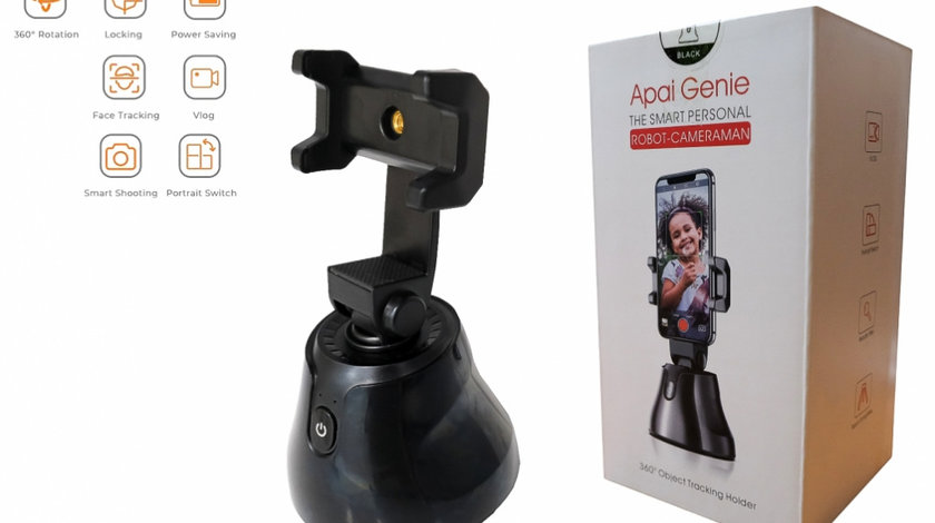 Suport pentru Telefonul Mobil Urmarire Automata a obiectelor/fetei cu Rotatie 360 ​​Selfie Stick pentru TikTok / YouTube / Stream live / Machiaj TRCAM360