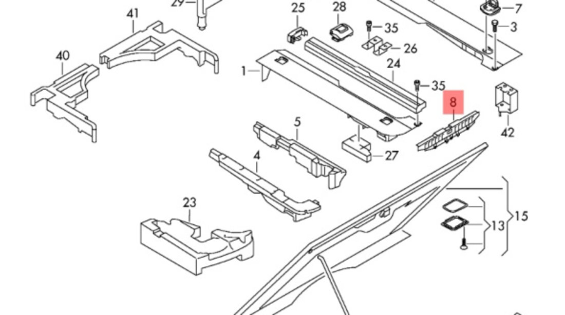 Suport portbagaj VOLKSWAGEN TOUAREG (7LA, 7L6, 7L7) [ 2002 - 2013 ] OEM 7L0864225B