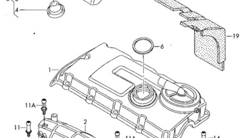 Suport prindere capac motor 2.0 tdi 16 valve BKP Vw Passat B6 2007 2008 OEM 03G103941B