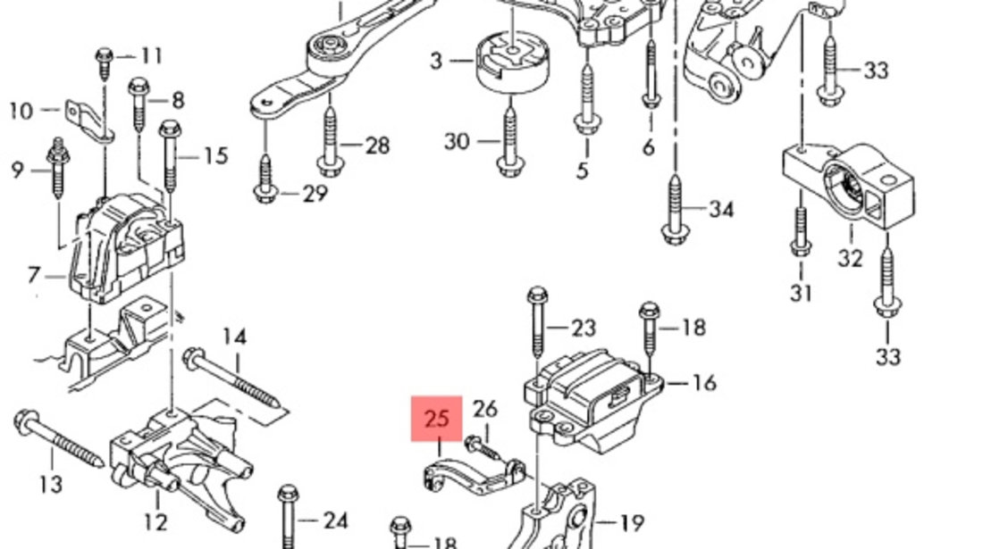 Suport prindere cutie de viteze Volkswagen Passat B6 (3C2) Berlina 2007 1.9 TDI OEM 1K0199359E