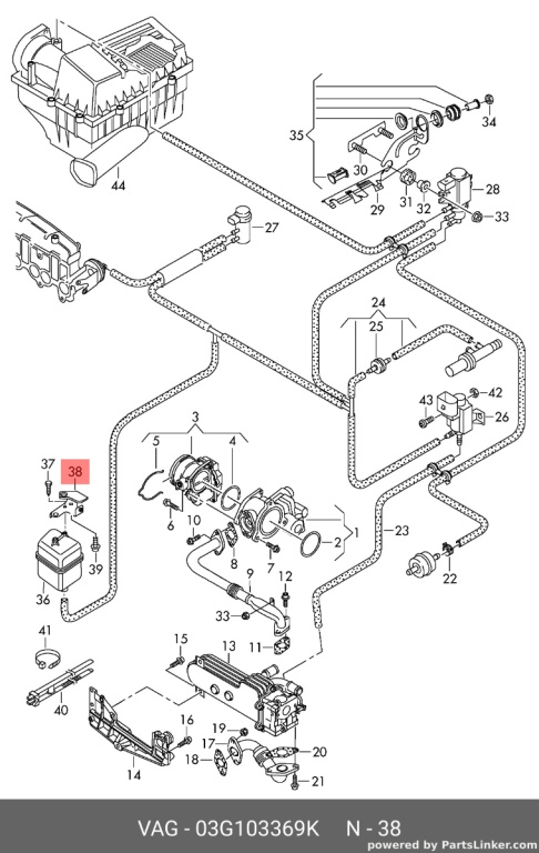 Suport prindere motor 2.0 tdi 16 valve BKP Vw Passat B6 2007 2008 OEM 03G103369K