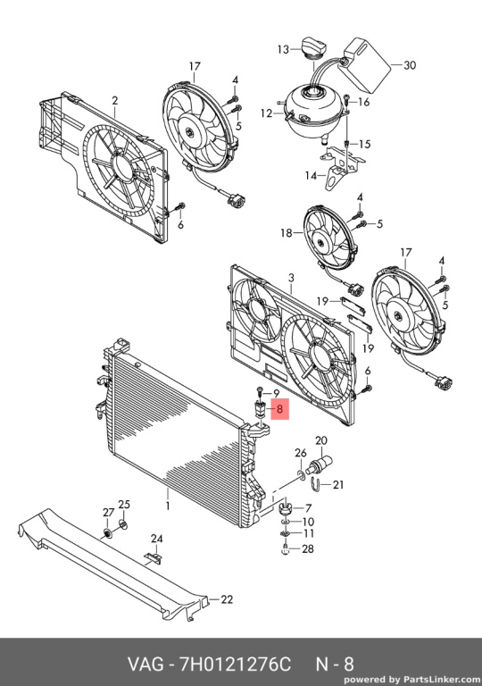 Suport prindere radiatoareVolkswagen Amarok 2H 2013 2014 OEM 7H0121276C