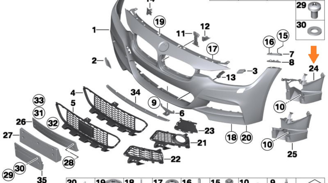 Suport Proiector Stanga Oe Bmw Seria 3 F30 2015-2018 51117386361