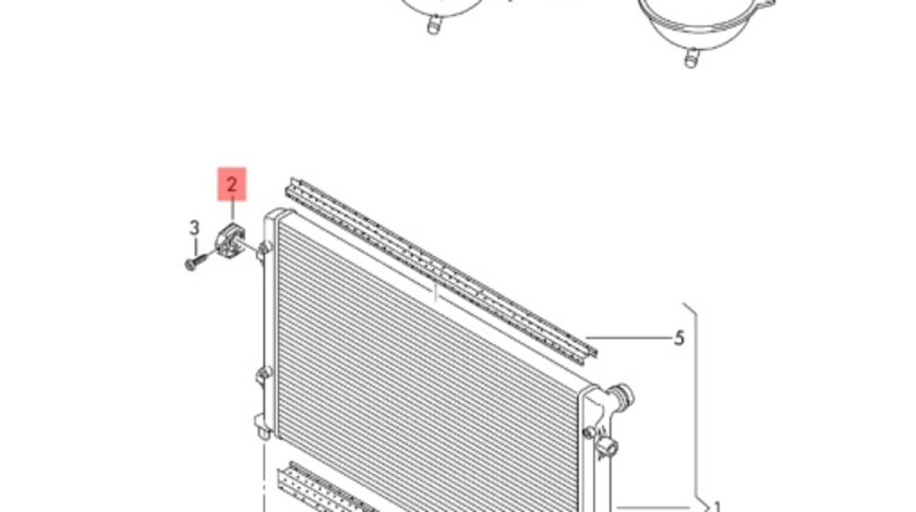 Suport radiatoare Volkswagen Golf 6 Hatchback 2010 gri OEM 1K0121367G