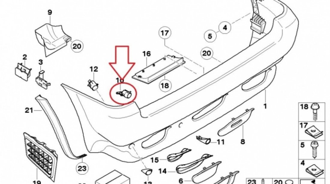 Suport Senzor Parcare Interior Oe Bmw X5 E53 2000-2007 51128408389