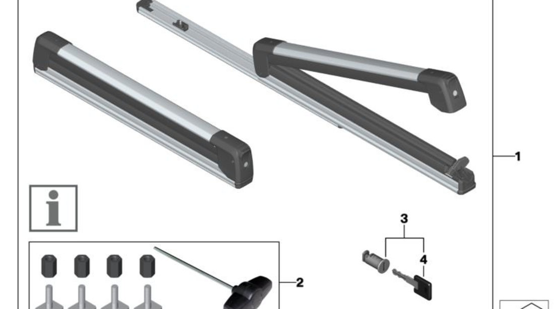 Suport Ski / Snowboard Oe Bmw 82722326527
