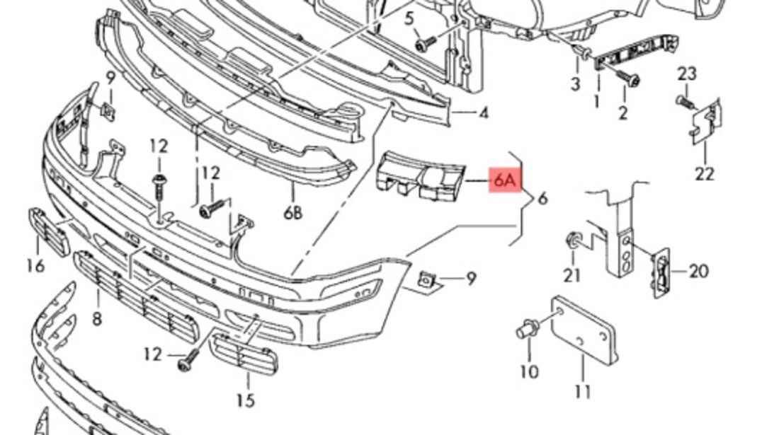 Suport stanga bara fata VW Golf 4 2001 2002 hatchback Ocean OEM 1J0807723B