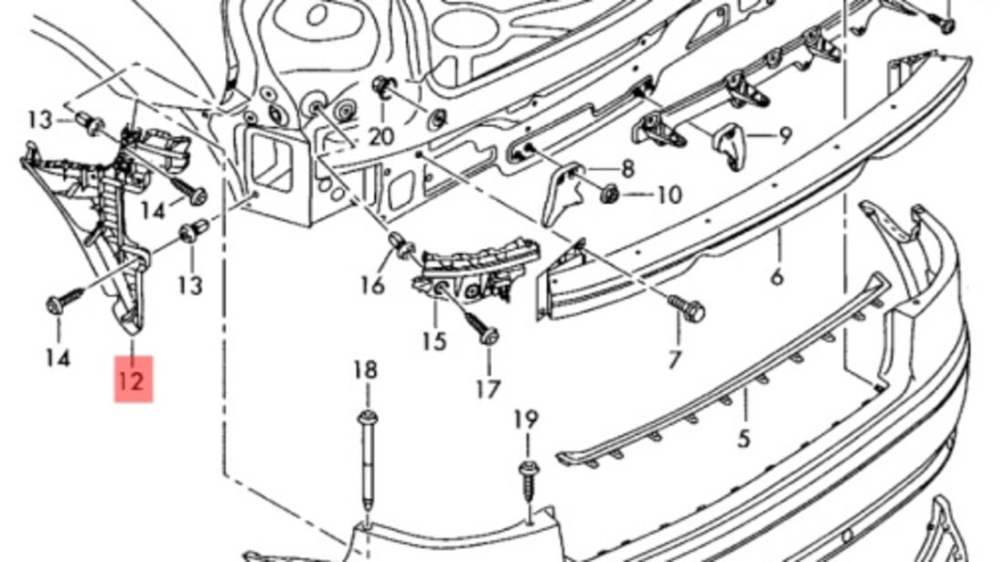 Suport stanga bara spate audi A3 (8P) Hatchback 2005 2.0 TDI OEM 8P4807377A