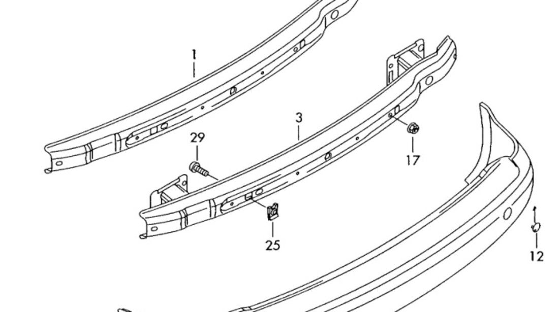 Suport stanga ghidaj bara spate Volkswagen Caddy (2KB) 2006 1.9 TDI OEM 2K0807393