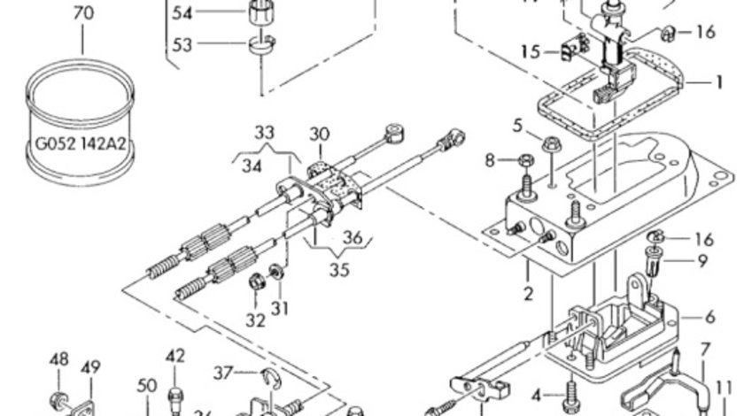 Suport sufe timonerie cutie Volkswagen Golf 1J 1.8 20V 92 kw 1998 1999 OEM 1J0711789