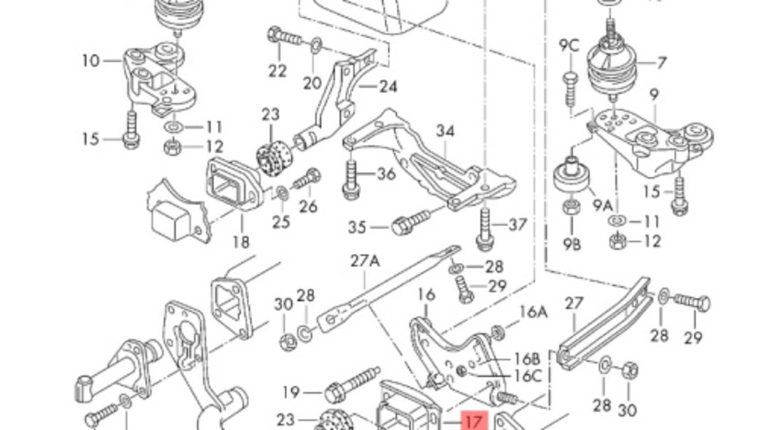 Suport tampon Audi A6 C5 (4B2) Berlina 2002 1.9 TDI OEM 8D0199335Q