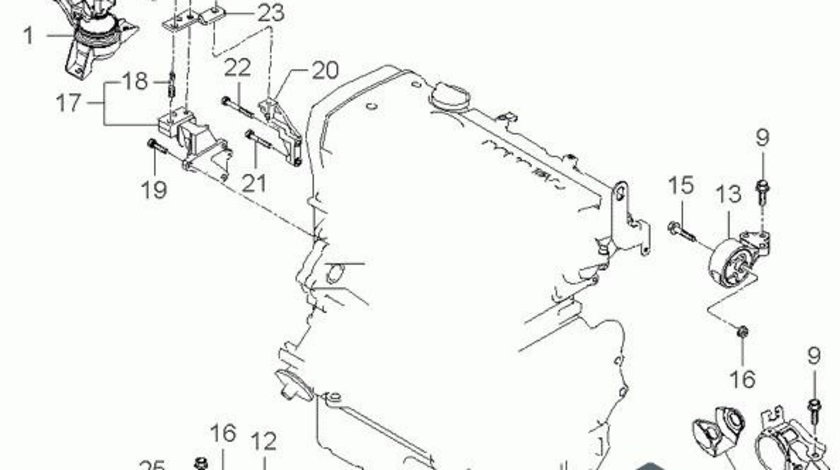 Suport tampon motor dreapta fata Hyundai Tucson (2004-2010) 2.0 16v BENZINA G4GC 218102E000 21810-2E000 21810-2E-000