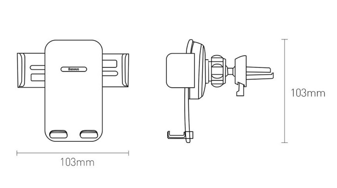 Suport Telefon Auto Gravitațional Baseus Pentru Grila De Ventilație Negru SUYK010101