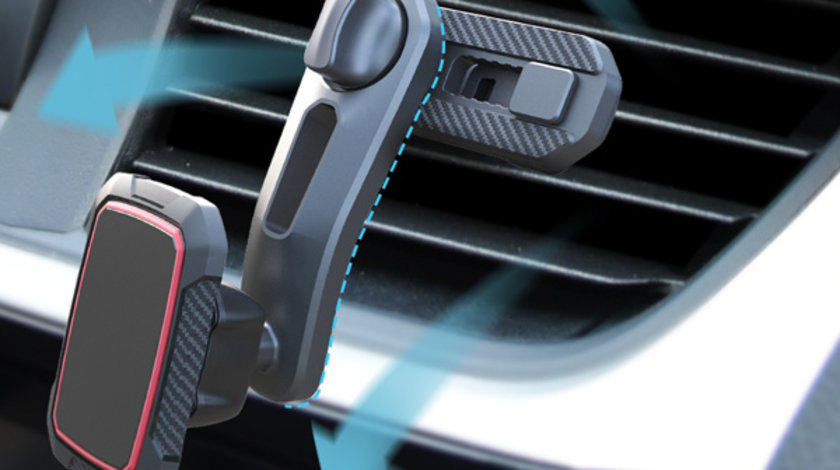 Suport telefon auto magnetic cu fixare in grila de ventilatie si brat reglabil Mega Drive (02812)
