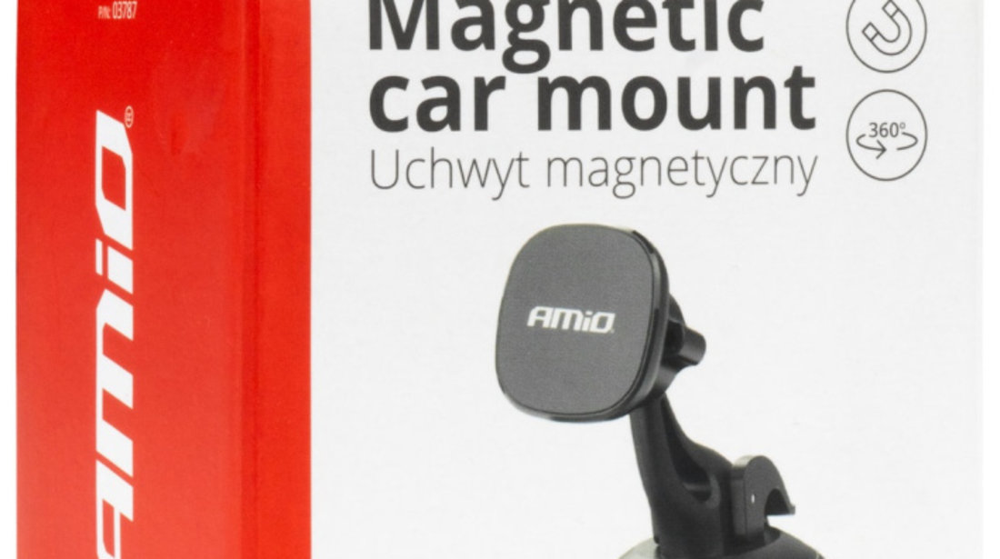 Suport Telefon Auto Magnetic Cu Ventuza Pentru Bord Sau Parbriz Amio 03787