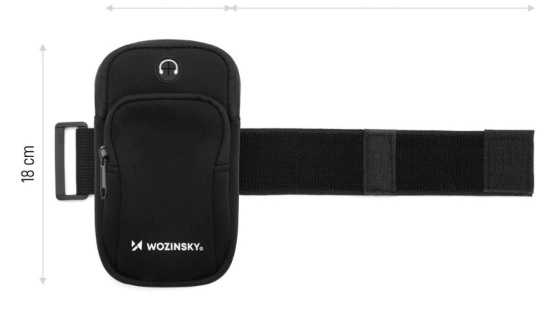 Suport Telefon / Chei / Carduri Cu Locas Casti Audio Pentru Brat Pentru Alergare Wozinsky Verde WABGR1