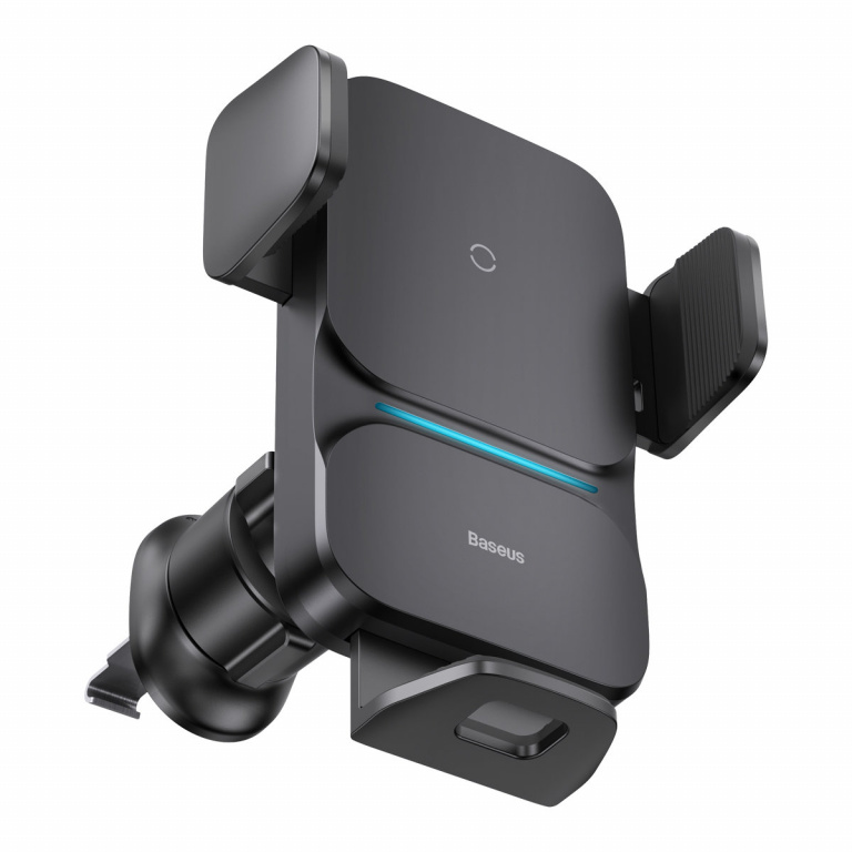 Suport Telefon Cu Incarcare Wireless Qi 15W Baseus Wisdom Cu Prindere In Grila Negru CGZX000001