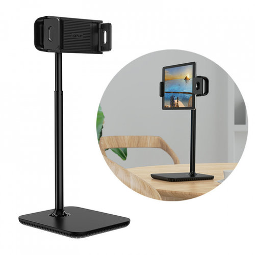 Suport Telescopic Acefast Pentru Telefon și Tabletă (135-230 Mm Lățime) Pentru Birou 360 ° Negr...