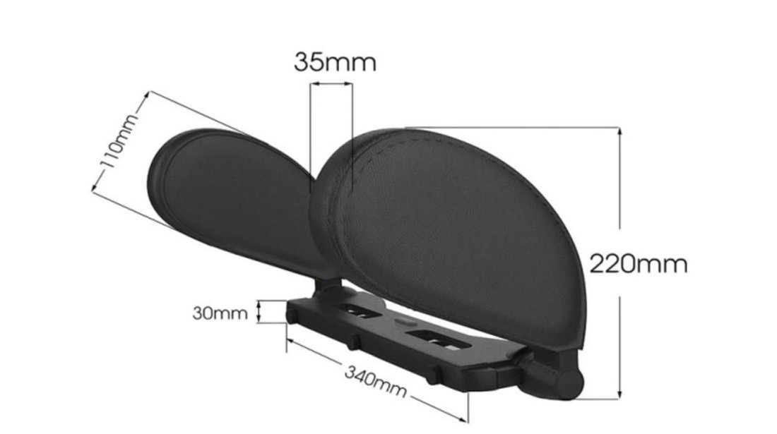 Suport tetiera auto reglabil-piele ecologica neagra UNIVERSAL Universal #6 20015