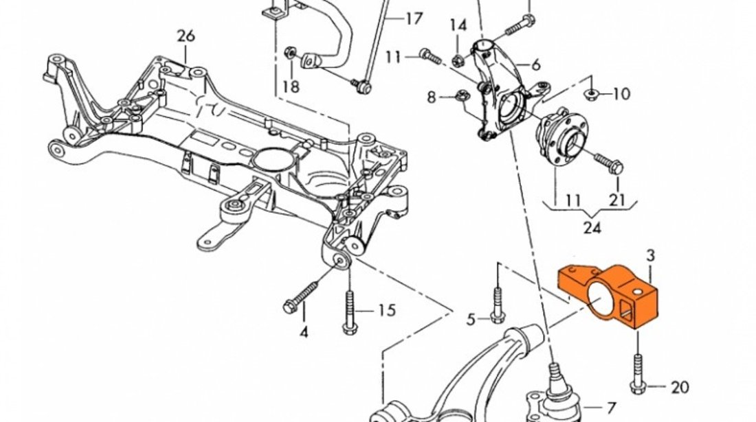 Suport Trapez Bucsa Brat Suspensie Febi Audi Q3 8U 2011→ 30691