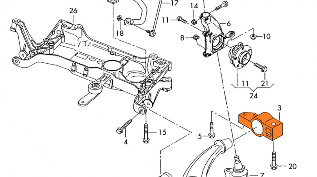 Suport Trapez Bucsa Brat Suspensie Febi Seat Alhambra 2 2010→ 30691