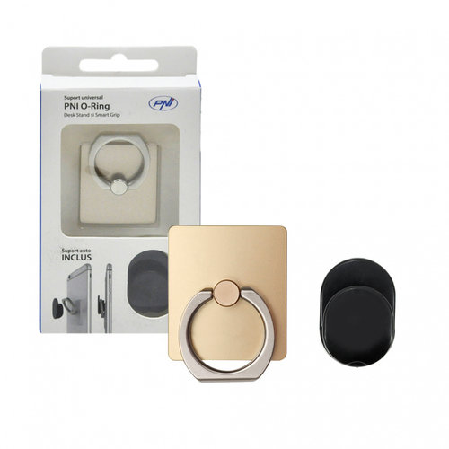 Suport universal PNI O-Ring, Desk Stand si Smart Grip, Champagne, suport auto inclus PNI-O-RING-CH