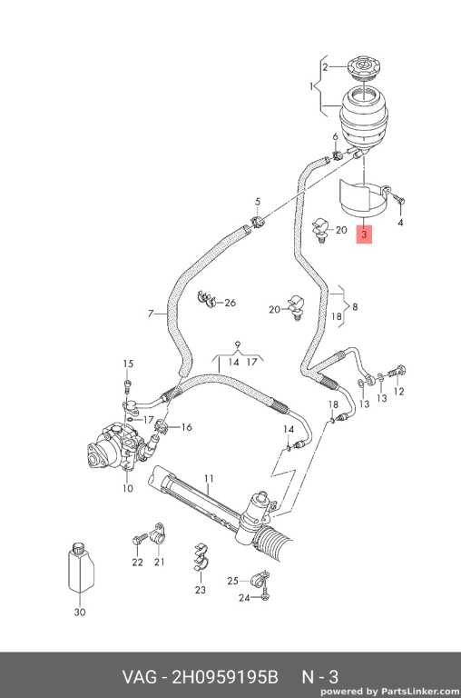 Suport vas servodirectie Volkswagen Amarok 2H 2015 2016 OEM 2H0959195B